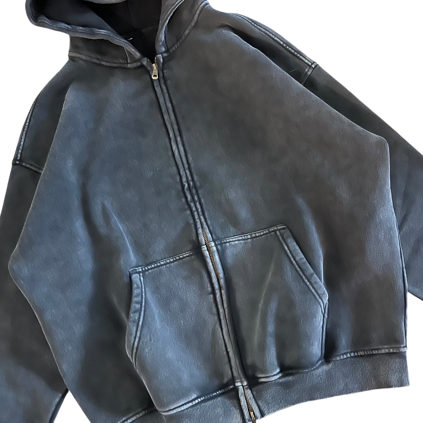 Faded Grey Zip up Hoodie (Size M)