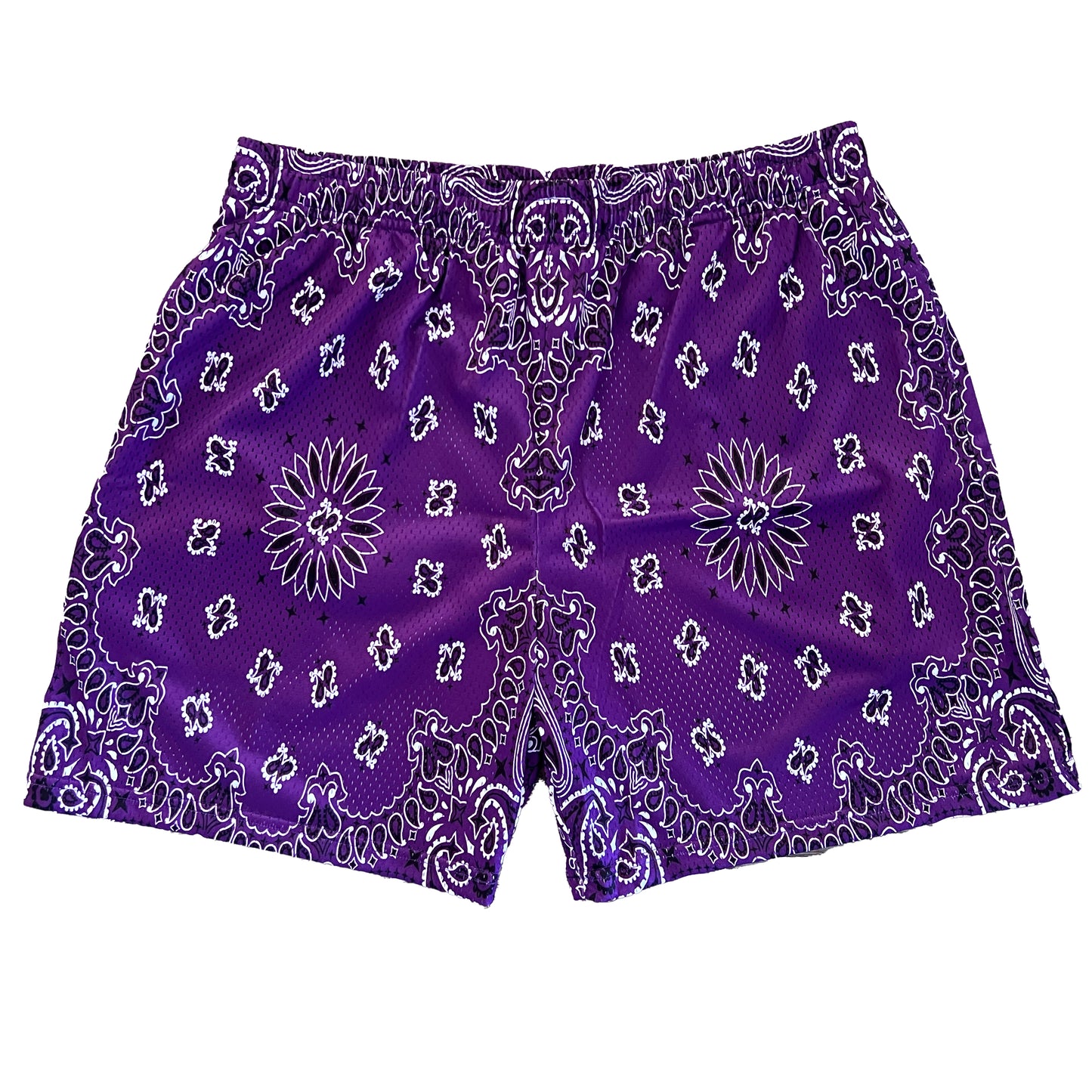 Purple Paisley Mesh Shorts