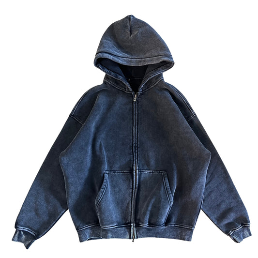 Faded Grey Zip up Hoodie (Size M)