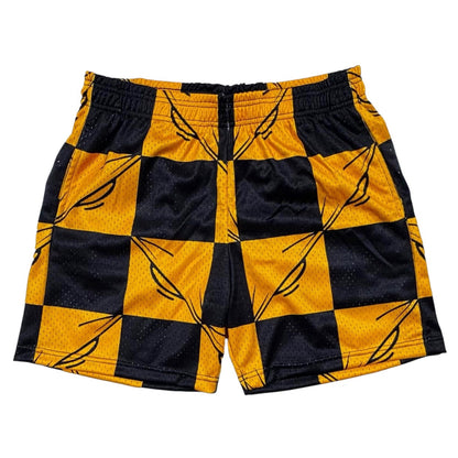 Yellow Chrome Hearts 99 Eyes Mesh Shorts (Size M)