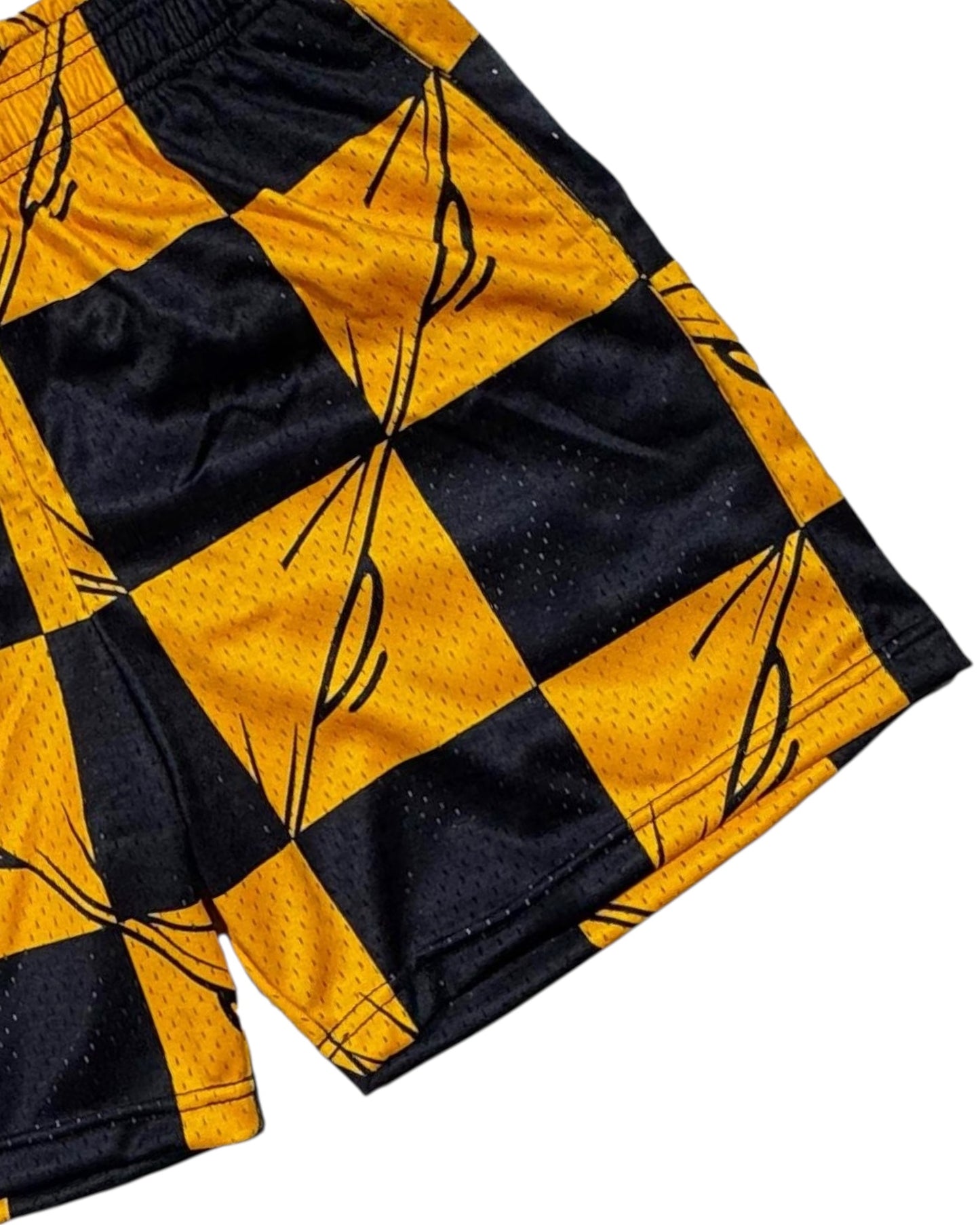 Yellow Chrome Hearts 99 Eyes Mesh Shorts (Size M)