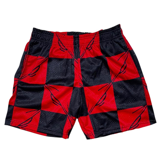Red Chrome Hearts 99 Eyes Mesh Shorts (Size M)