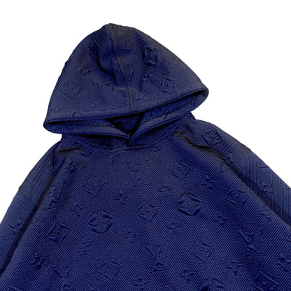 Navy Embossed Monogram Hoodie