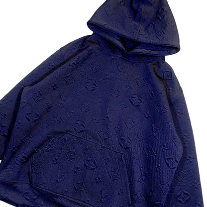 Navy Embossed Monogram Hoodie