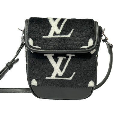 Black Fuzzy LV Shoulder Bag