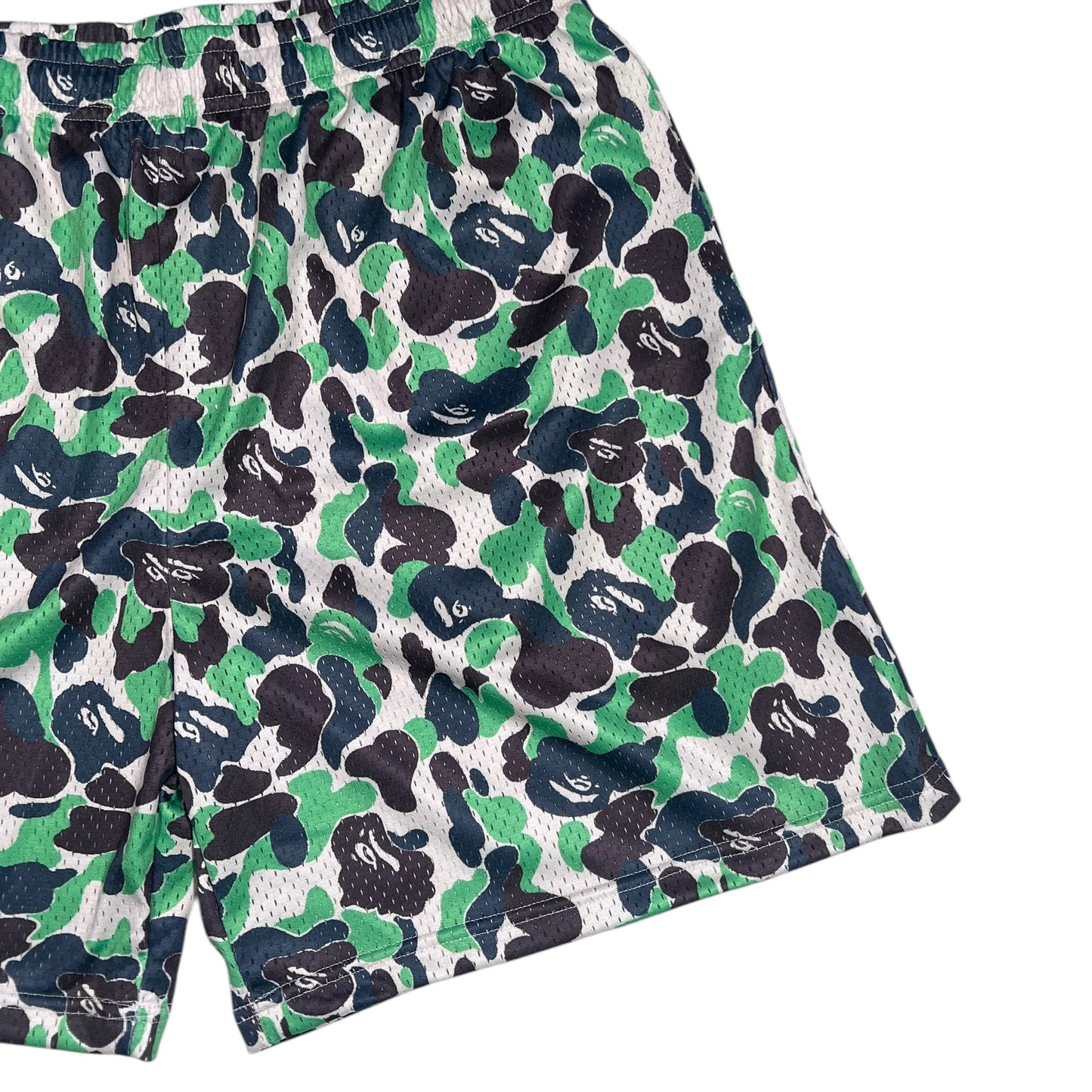 Green Bape Camo Mesh Shorts (Size L)