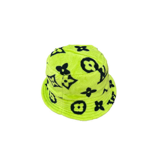 Neon Slime Green Fuzzy bucket Hat